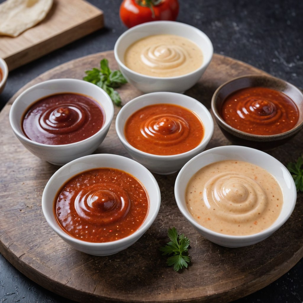 горчица, кетчуп и другие соусы