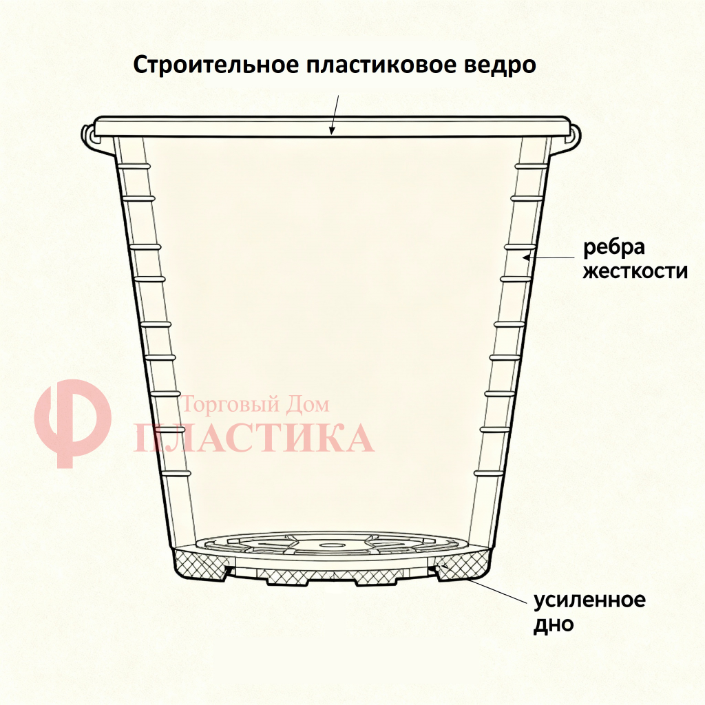 усиленное строительное ведро из пластика усиленное строительное ведро из пластика
