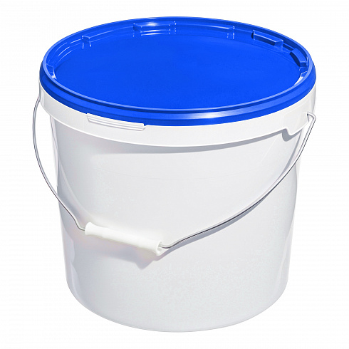 пластиковое ведро jet 150 (15,9 л) металл. ручка, синяя крышка