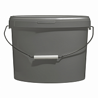 пластиковое ведро техническое jet 110 (11,3 л) серое, металл. ручка