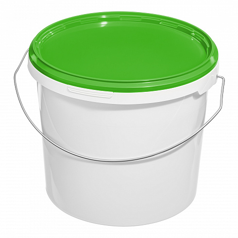 пластиковое ведро jet 56 (5,7 л) металл. ручка, зеленая крышка