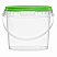 прозрачное ведро 0,365 л с зеленой крышкой