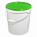 пластиковое ведро jet 210 (21,3 л) металл. ручка, зеленая крышка