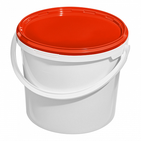 пластиковое ведро jet 56 (5,7 л) с красной крышкой