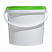 пластиковое ведро jet 38 (3,9 л) с зеленой крышкой
