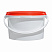 пластиковое ведро jet 25 (2,6 л) с красной крышкой