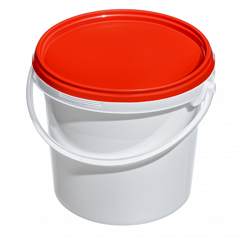 пластиковое ведро jet 38 (3,9 л) с красной крышкой