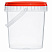 прозрачное ведро 1,1 л пластиковое с красной крышкой