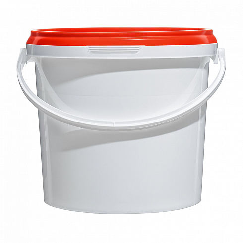 пластиковое ведро jet 38 (3,9 л) с красной крышкой