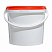 пластиковое ведро jet 38 (3,9 л) с красной крышкой