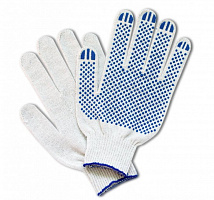 перчатки х/б текс. с пвх белые