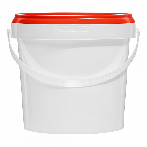 пластиковое ведро jetb 365 (0,365 л) с красной крышкой