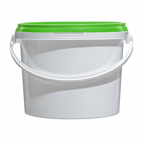 пластиковое ведро jet 34 (3,4 л) с зеленой крышкой