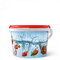 дачное ведро 3 литра, декорированное этикеткой (клубника)