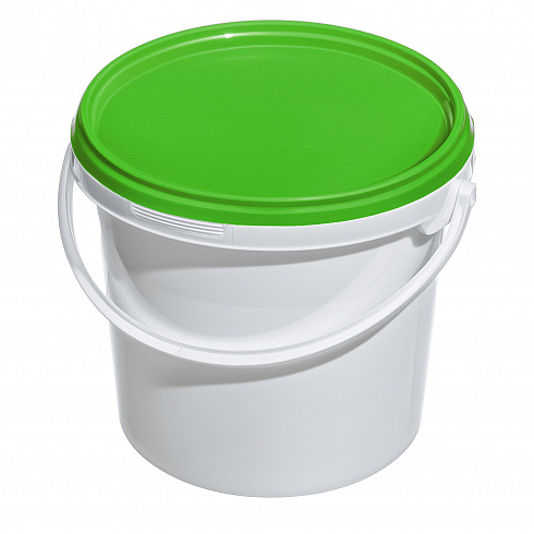 пластиковое ведро jet 38 (3,9 л) с зеленой крышкой