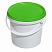 пластиковое ведро jet 38 (3,9 л) с зеленой крышкой