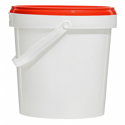 пластиковое ведро jetb 12 (1,2 л) с красной крышкой