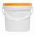 пластиковое ведро jetb 365 (0,365 л) с оранжевой крышкой