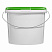 пластиковое ведро jet 56 (5,7 л) металл. ручка, зеленая крышка