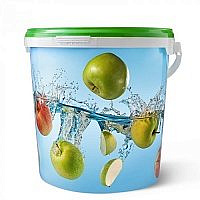 дачное ведро 10 литров, декорированное этикеткой (яблоки)