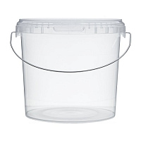 прозрачное ведро 3,9 л c металл. ручкой