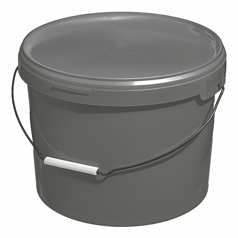 пластиковое ведро техническое jet 110 (11,3 л) серое, металл. ручка