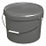 пластиковое ведро техническое jet 110 (11,3 л) серое, металл. ручка