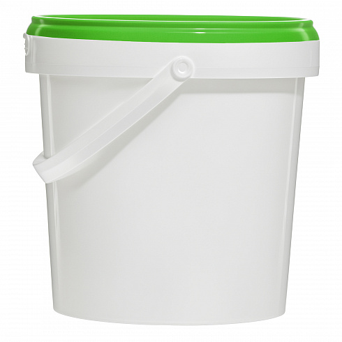 пластиковое ведро jetb 12 (1,2 л) с зеленой крышкой