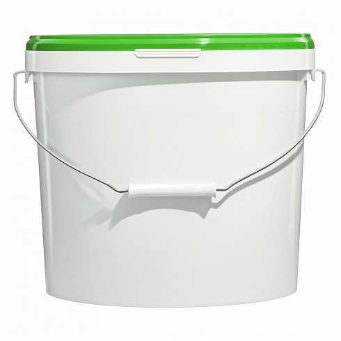 пластиковое ведро jet 150 (15,9 л) металл. ручка, зеленая крышка