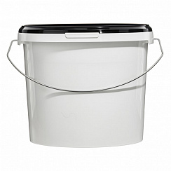 пластиковое ведро jet 56 (5,7 л) металл. ручка, черная крышка