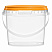 прозрачное ведро 0,365 л с оранжевой крышкой
