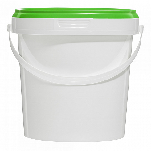 пластиковое ведро jetb 12 (1,2 л) с зеленой крышкой
