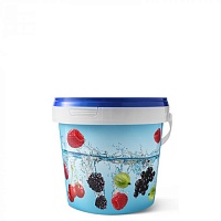 дачное ведро 1 литр,  декорированное этикеткой (ягоды)