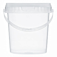 прозрачное ведро 1,1 л пластиковое