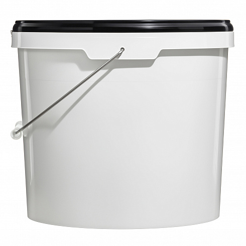 пластиковое ведро jet 150 (15,9 л) металл. ручка, черная крышка