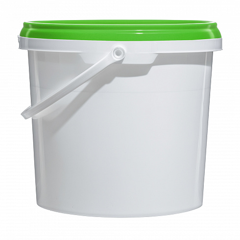 пластиковое ведро jet 38 (3,9 л) с зеленой крышкой