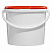 пластиковое ведро jet 56 (5,7 л) с красной крышкой