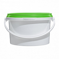 пластиковое ведро jet 25 (2,6 л) с зеленой крышкой