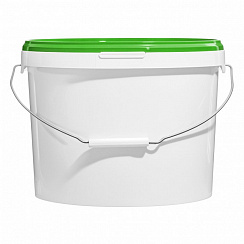 пластиковое ведро jet 110 (11,3 л) металл. ручка, зеленая крышка