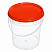 прозрачное ведро 0,85 л с красной крышкой