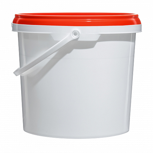 пластиковое ведро jet 38 (3,9 л) с красной крышкой