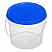 прозрачное ведро 0,365 л с синей крышкой